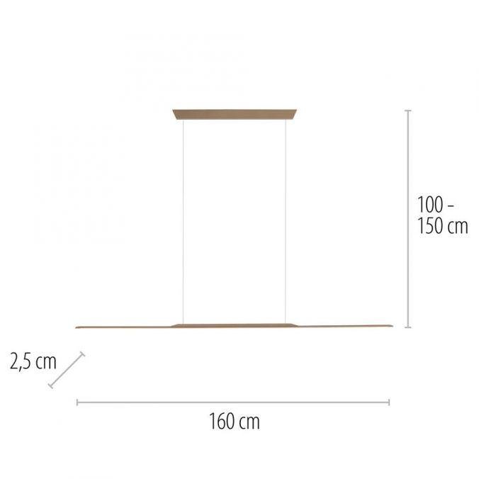 PN 2302-97 Závěsné svítidlo PURE Surface 160x25 nastavitelná výška 3000K bronz - PAUL NEUHAUS (obrázek 6)