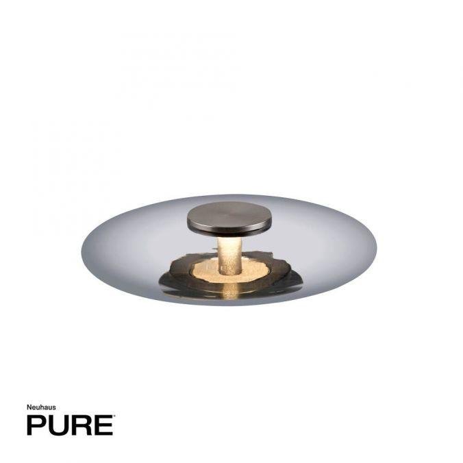 PN 4080-15 LED stolní lampa PURE Vitrum dotykový vypínač stmívatelné 2700K platina / kouřová - PAUL NEUHAUS