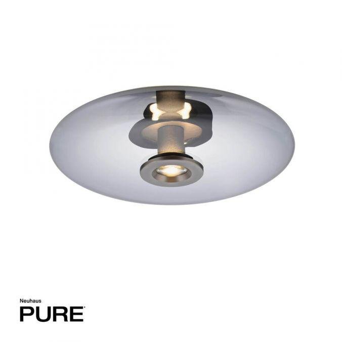 PN 6083-15 LED nástěnné a stropní svítidlo PURE Vitrum 2700K platina / kouřová - PAUL NEUHAUS