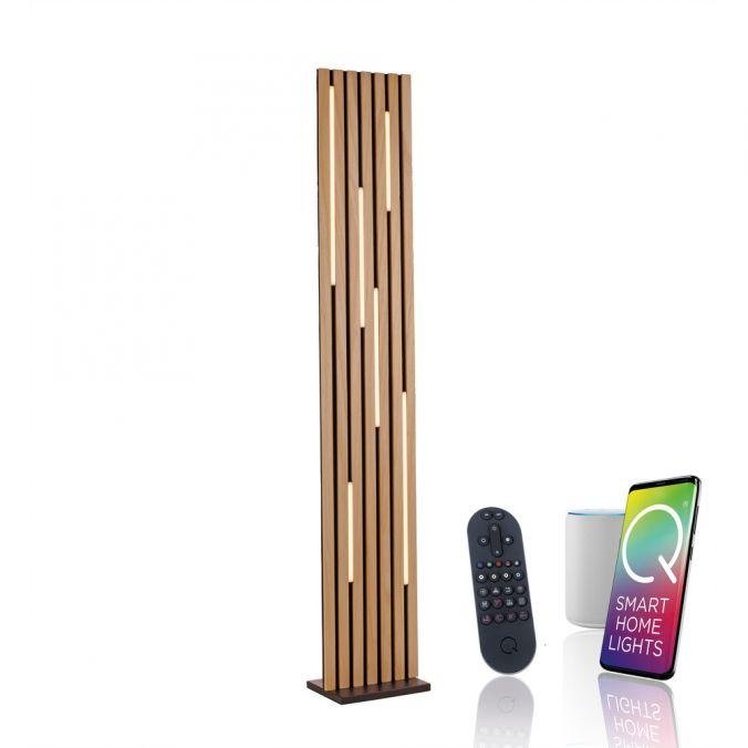 PN 822-79 LED stojací svítidlo Q-AKUSTIK dřevo, přírodní stmívatelné Smarthome ZigBee 2700-5000K - PAUL NEUHAUS