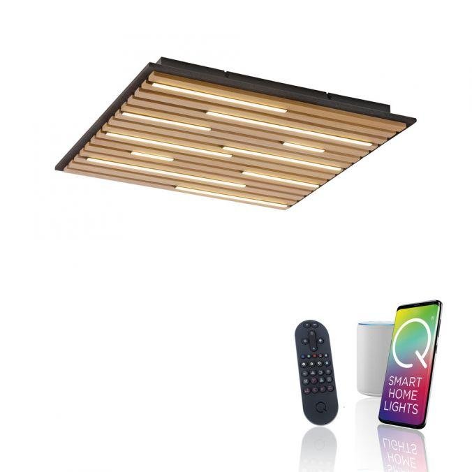 PN 6423-79 LED nástěnné a stropní svítidlo Q-AKUSTIK dřevo, přírodní Smarthome ZigBee 2700-5000K - PAUL NEUHAUS