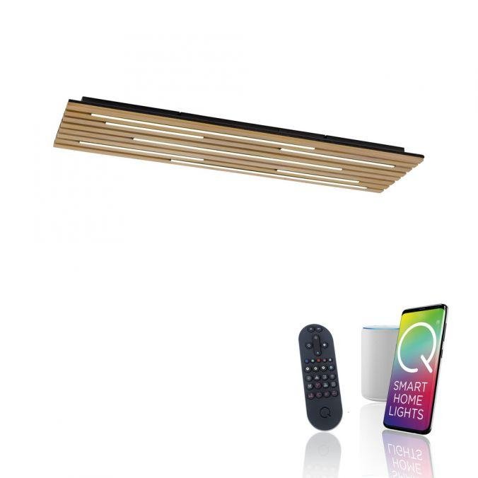 PN 6422-79 LED nástěnné a stropní svítidlo Q-AKUSTIK dřevo, přírodní Smarthome ZigBee 2700-5000K - PAUL NEUHAUS