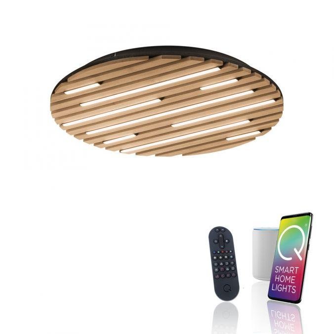 PN 6421-79 LED nástěnné a stropní svítidlo Q-AKUSTIK dřevo, přírodní Smarthome ZigBee 2700-5000K - PAUL NEUHAUS