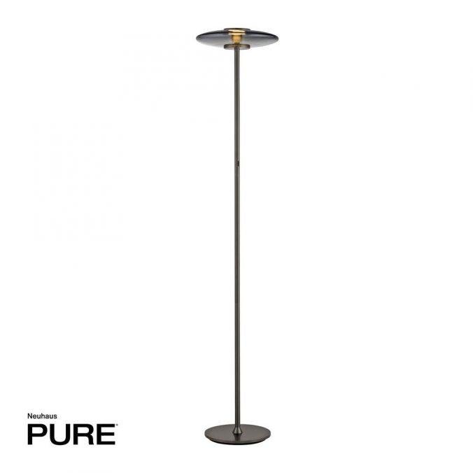 PN 481-15 LED stojací svítidlo PURE Vitrum 2700K platina / kouřová - PAUL NEUHAUS