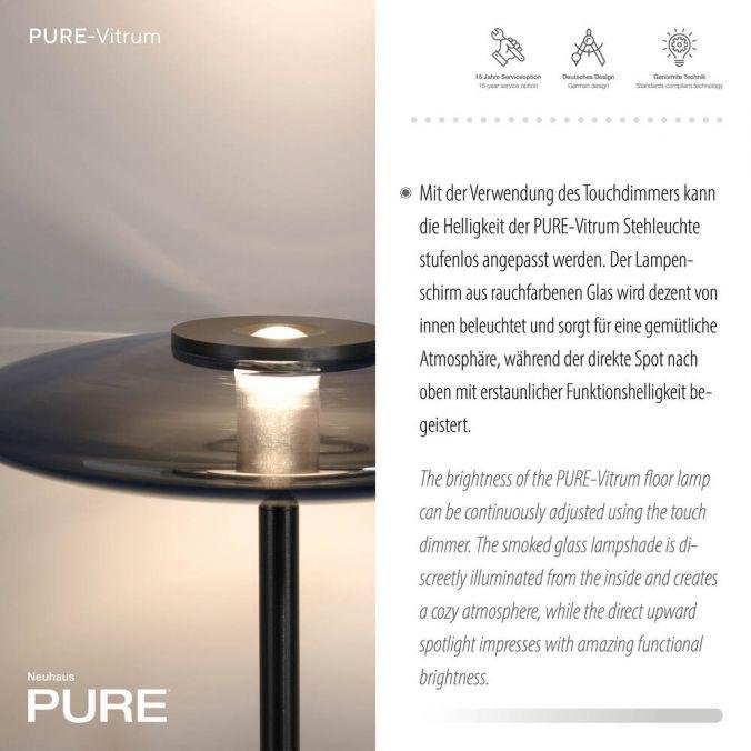 PN 481-15 LED stojací svítidlo PURE Vitrum 2700K platina / kouřová - PAUL NEUHAUS (obrázek 3)