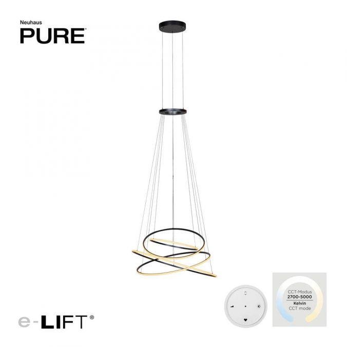 PN 2566-15 LED závěsné svítidlo PURE E-Flying Rings elektrické 2700-5000K šedá mystic - PAUL NEUHAUS