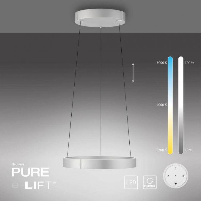 PN 2560-95 LED závěsné svítidlo PURE E-Clipse elektrické 2700-5000K šedá - PAUL NEUHAUS (obrázek 10)