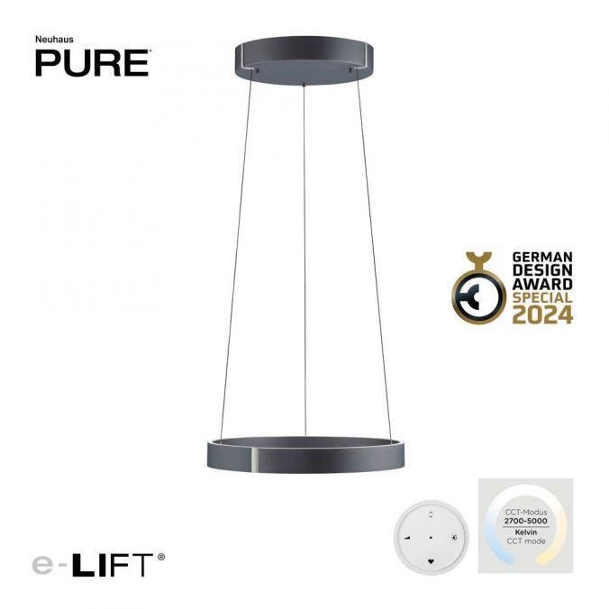 PN 2560-15 LED závěsné svítidlo PURE E-Clipse elektrické 2700-5000K šedá - PAUL NEUHAUS
