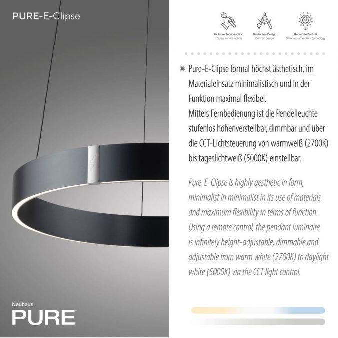 PN 2560-15 LED závěsné svítidlo PURE E-Clipse elektrické 2700-5000K šedá - PAUL NEUHAUS (obrázek 3)