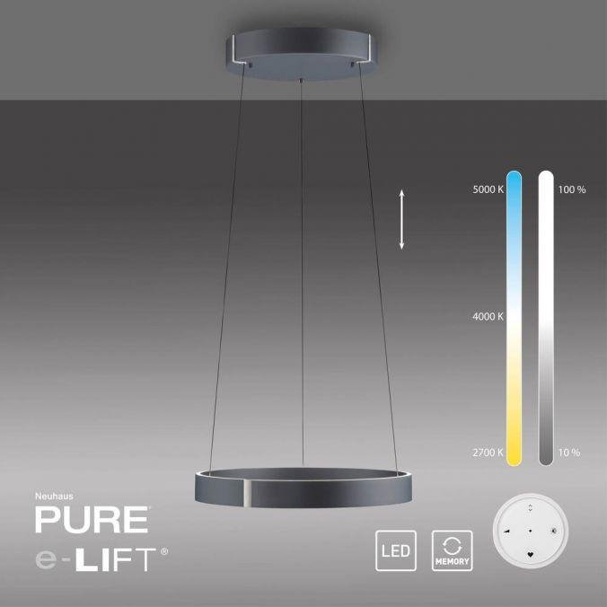 PN 2560-15 LED závěsné svítidlo PURE E-Clipse elektrické 2700-5000K šedá - PAUL NEUHAUS (obrázek 10)