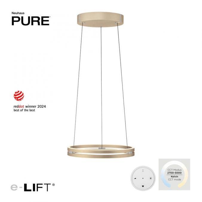 PN 2550-60 LED závěsné svítidlo PURE E-Loop matná mosaz elektrické 2700-5000K - PAUL NEUHAUS