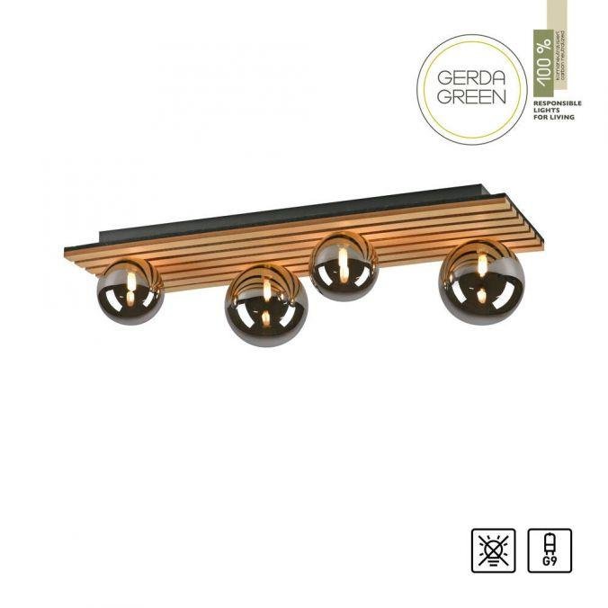 LD 15209-79 stropní svítidlo GREEN dřevo, přírodní hranaté dub s akustickým panelem - JUST LIGHT