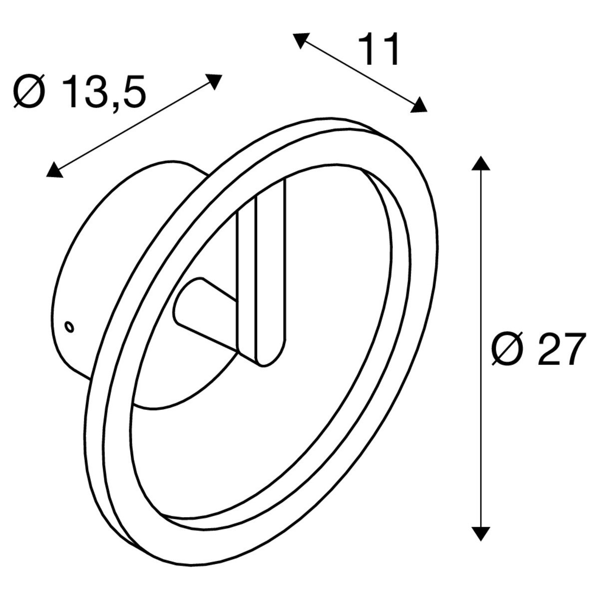LA 1007918 Q-RING nástěnné svítidlo, 3000 K FÁZE, IP65, černá - BIG WHITE (SLV) (obrázek 5)