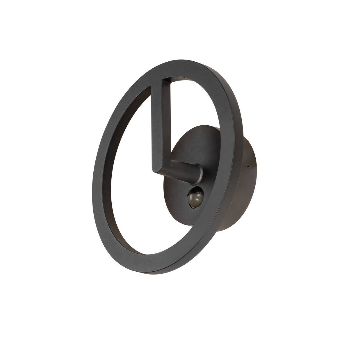 LA 1007916 Q-RING nástěnné svítidlo, senzor, 3000 K, IP54, černá - BIG WHITE (SLV)