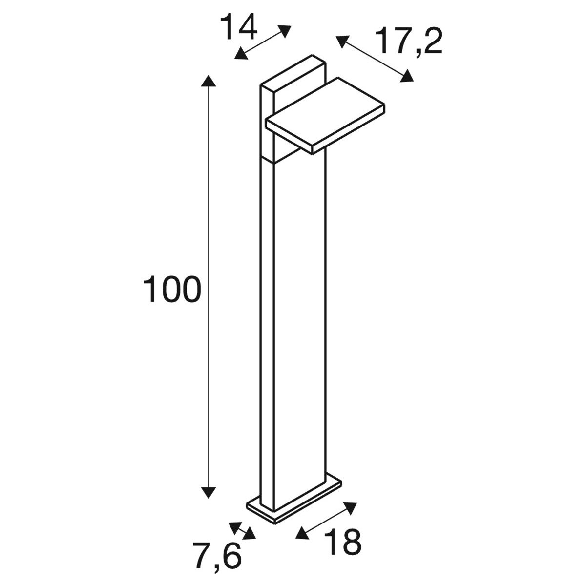 LA 1008544 ABRIDOR POLE 100 volně stojící svítidlo, HYBRID, 2200/2700K, IP65 antracit, matný antracit - BIG WHITE (SLV) (obrázek 6)