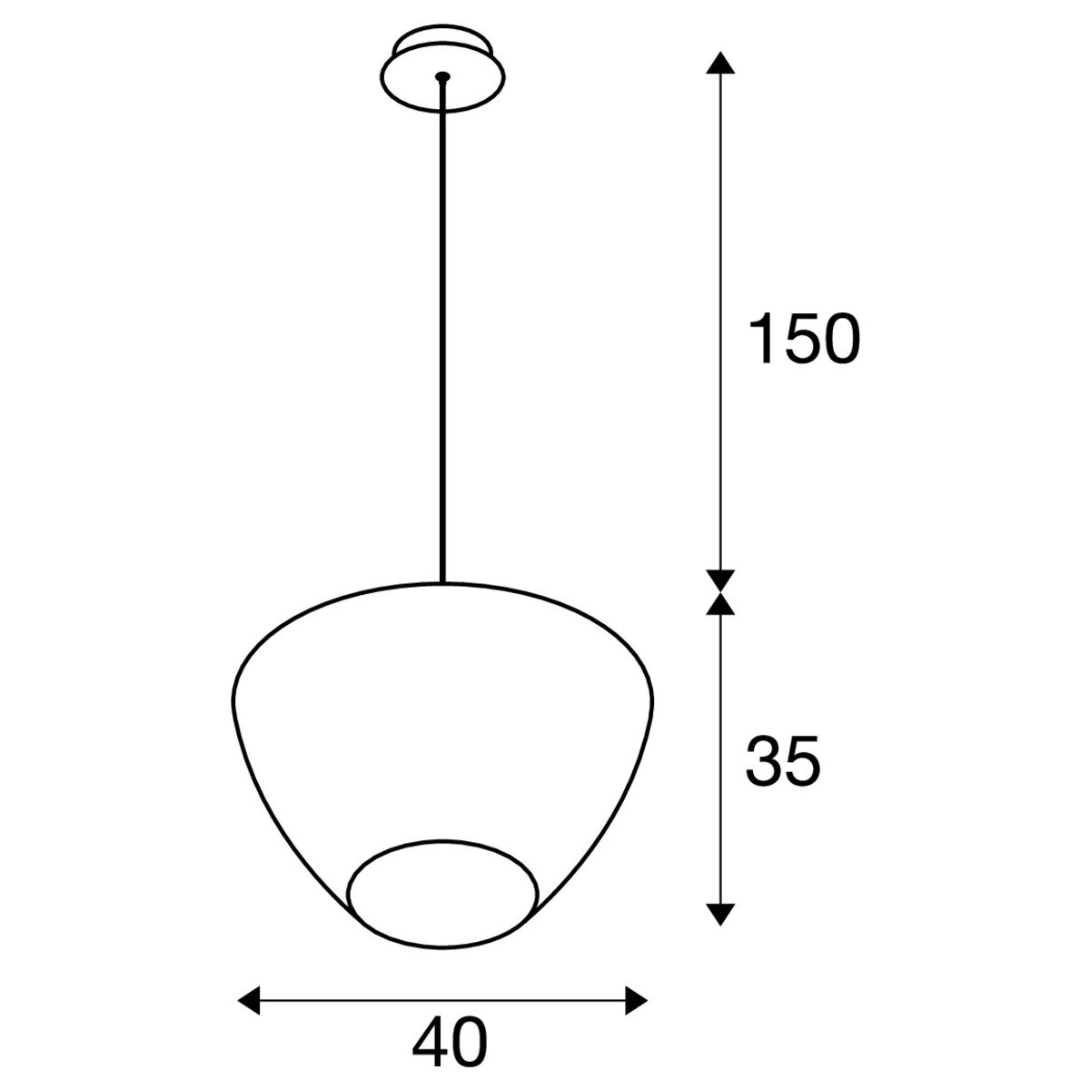LA 1007877 PANTILO CONVEX 40 závěsné svítidlo, 150cm, E27, max. 40W, zlaté - BIG WHITE (SLV) (obrázek 5)