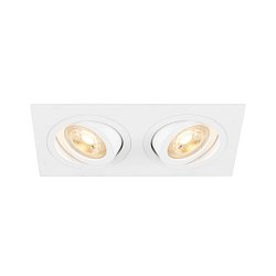 Obrázek pro produkt NEW TRIA® 155 zapuštěné stropní svítidlo, čtvercové, 2 x GU10, dvoulampa, bílá barva. - BIG WHITE (SLV)