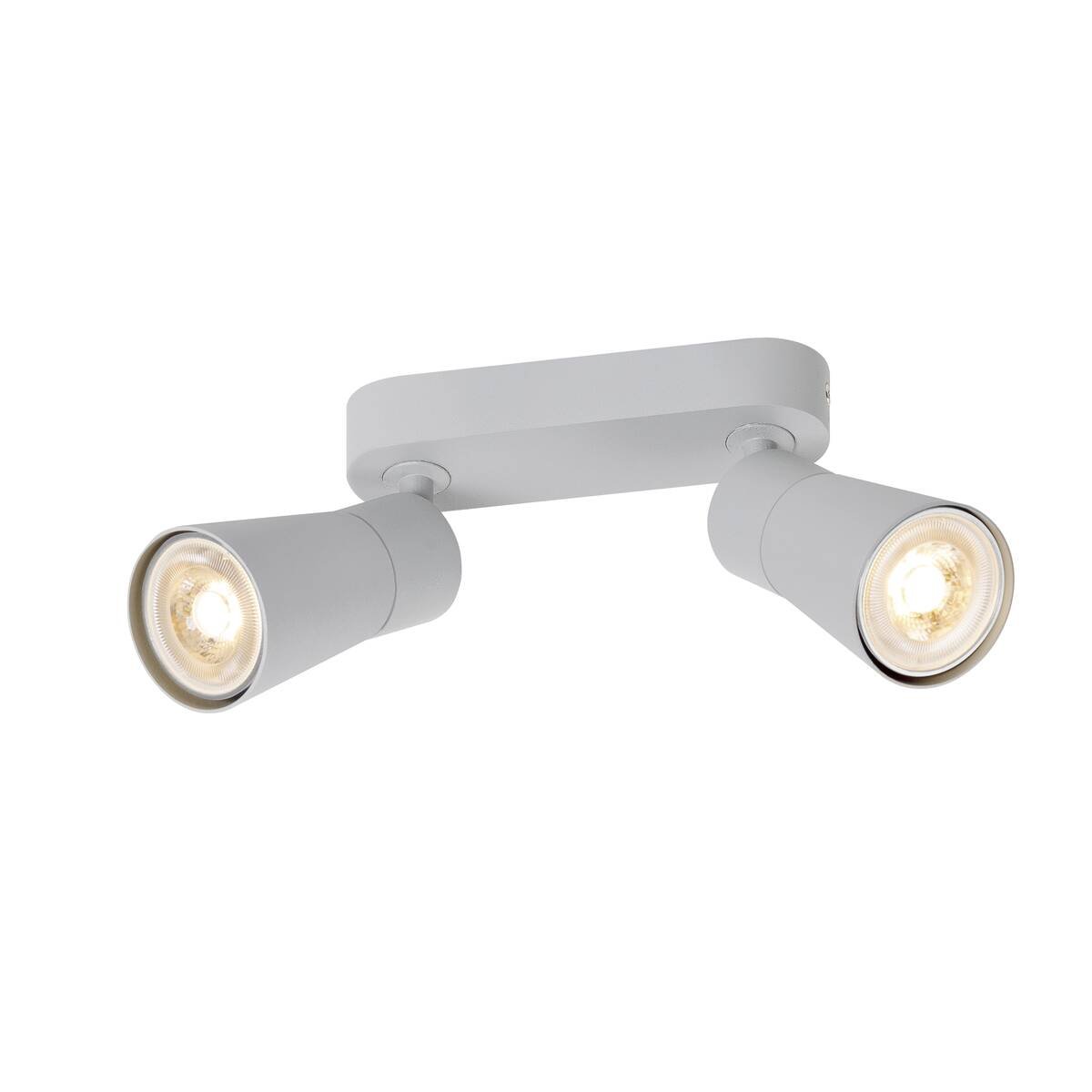 LA 1008368 PURI 2.0 Cone nástěnné a stropní svítidlo pro povrchovou montáž, dlouhé, 2 x max. 6W GU10, šedé - BIG WHITE (SLV)