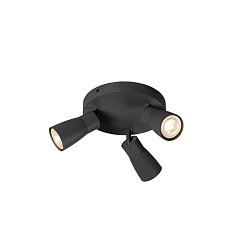 Obrázek pro produkt PURI 2.0 Dome nástěnné a stropní svítidlo, kulaté, 3 x max. 6W GU10, černé - BIG WHITE (SLV)