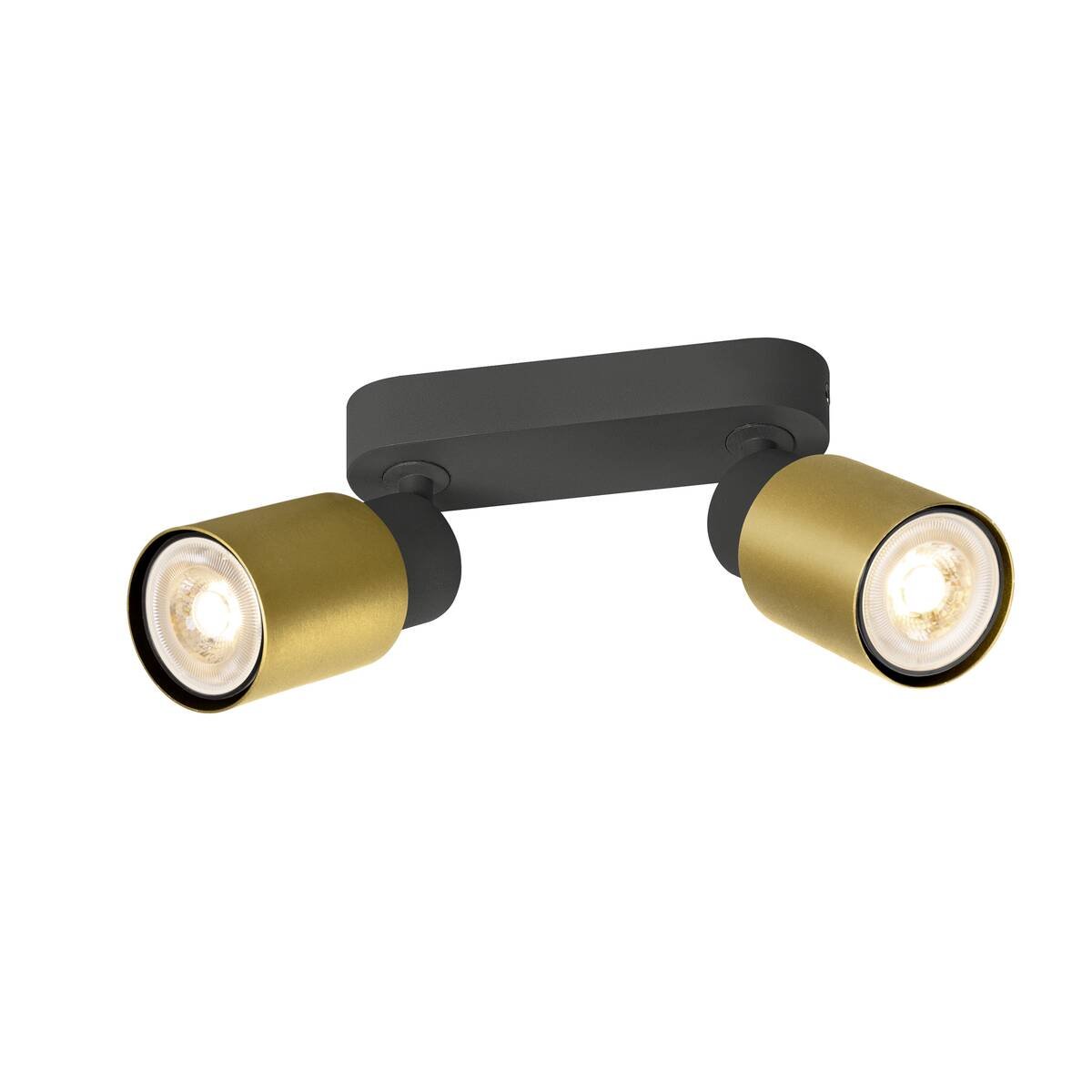 LA 1008362 PURI 2.0 Tube nástěnné a stropní svítidlo pro povrchovou montáž, dlouhé, 2 x max. 6W GU10, černá / zlatá - BIG WHITE (SLV)