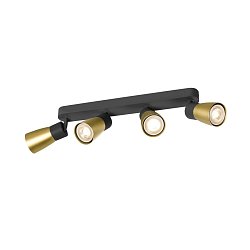 Obrázek pro produkt PURI 2.0 Dome nástěnné a stropní svítidlo, dlouhé provedení, 4 x max. 6W GU10, černá / zlatá - BIG WHITE (SLV)