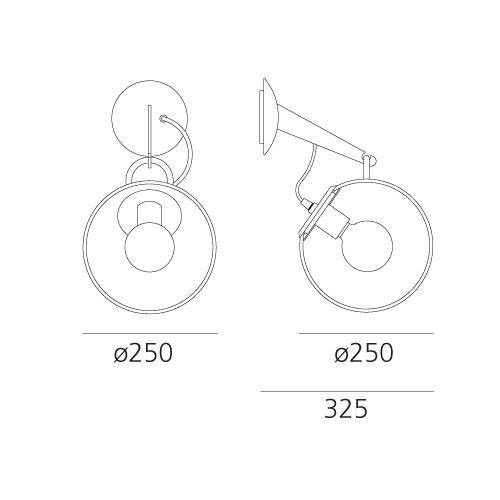 AR A020100 Nástěnné svítidlo MICONOS PARETE 1x20W chrom, foukané sklo - ARTEMIDE (obrázek 2)