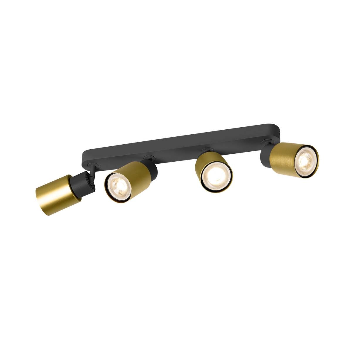 LA 1008345 PURI 2.0 Tube nástěnné a stropní svítidlo, dlouhé, 4 x max. 6W GU10, černá / zlatá - BIG WHITE (SLV)