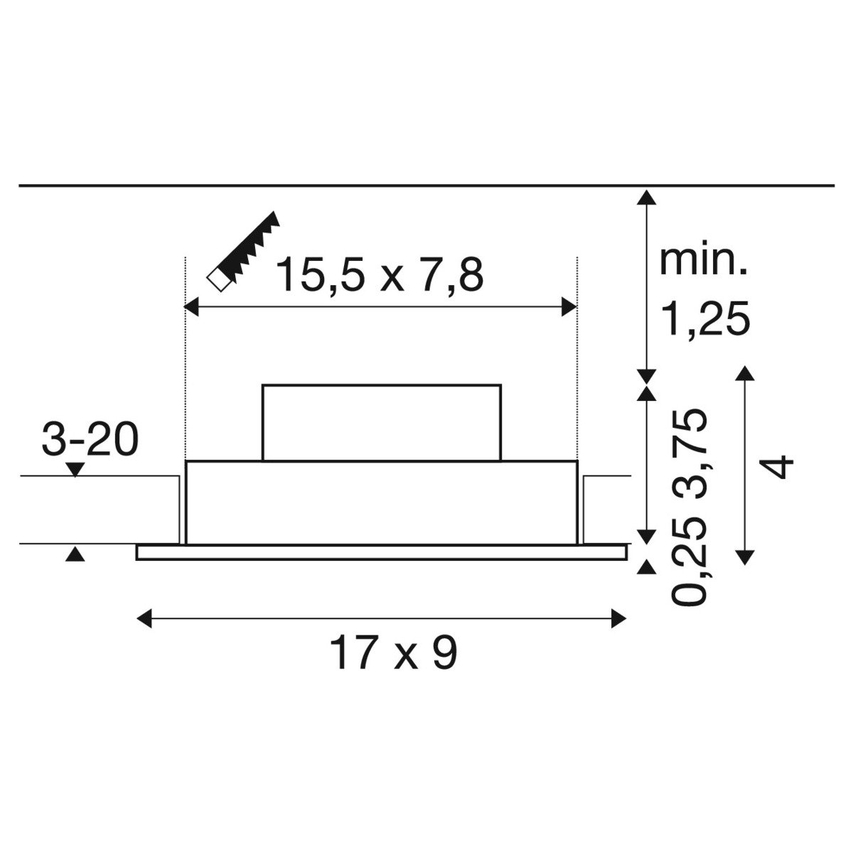 LA 1008511 NEW TRIA® 155 zapuštěné stropní svítidlo, čtvercové, 2700K, dvoulampa, PHASE, 38°, bílé - BIG WHITE (SLV) (obrázek 5)