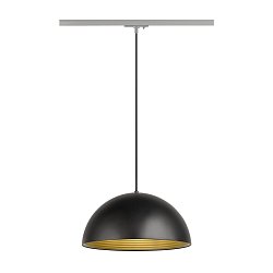 Obrázek pro produkt FORCHINI M 40 TRACK 1~ závěsné svítidlo, E27, délka závěsu 150cm, stříbrnošedý adaptér, 1x max. 40W, matná černá / matná zlatá - BIG WHITE (SLV)