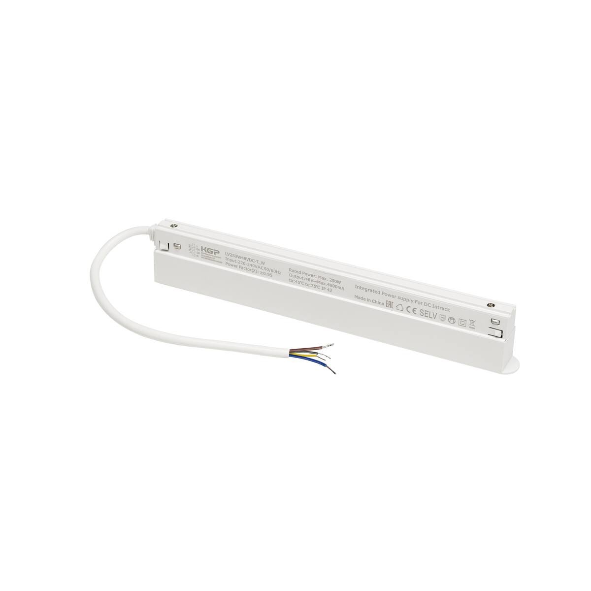 LA 1007873 VÝPRODEJ 48V Intrack LED driver 48 VDC 250W vč.30cm připojovacího kabelu pro 220-240 VA a průchozí kabeláž DALI, bílý - BIG WHITE (SLV)