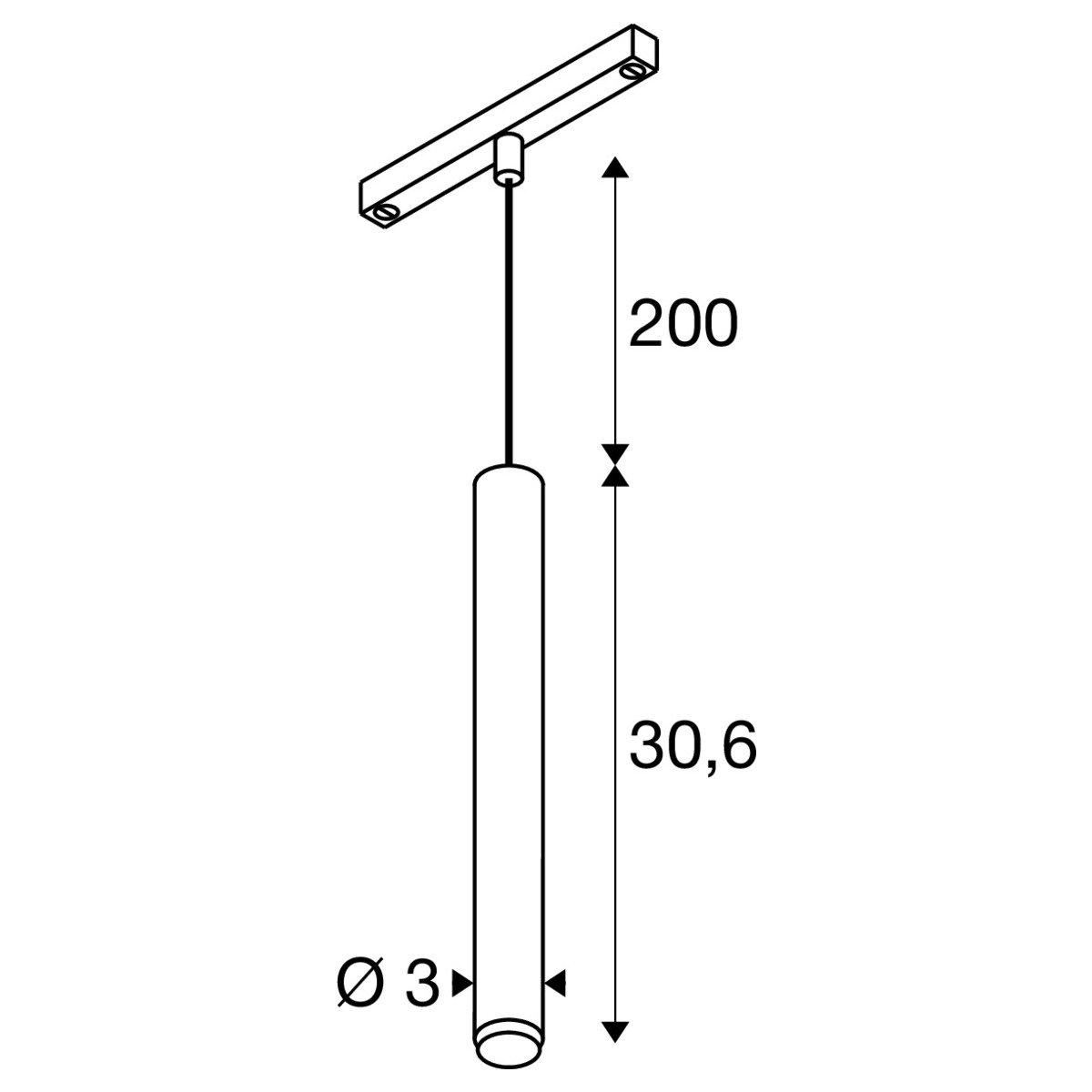 LA 1008467 GRIP! S 48V závěsné svítidlo, délka závěsu 200 cm, 2000-3000 K, 29°, DALI, Dim-to-Warm, bronzová / černá - BIG WHITE (SLV) (obrázek 7)