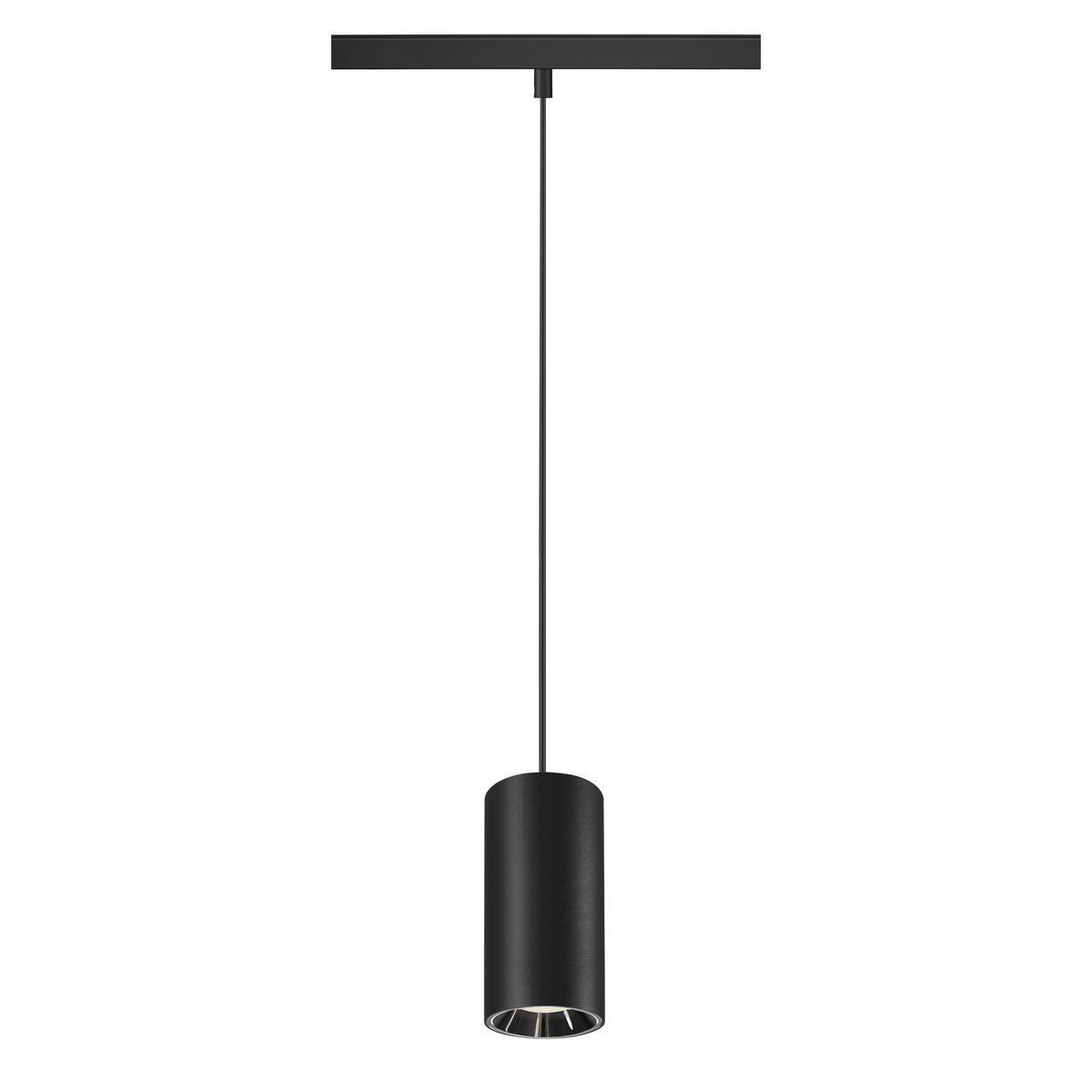 LA 1006854 NUMINOS® S 48V TRACK DALI závěsné svítidlo, černá / chrom, 16W, 1200lm, 4000K, CRI90, 40° - BIG WHITE (SLV)