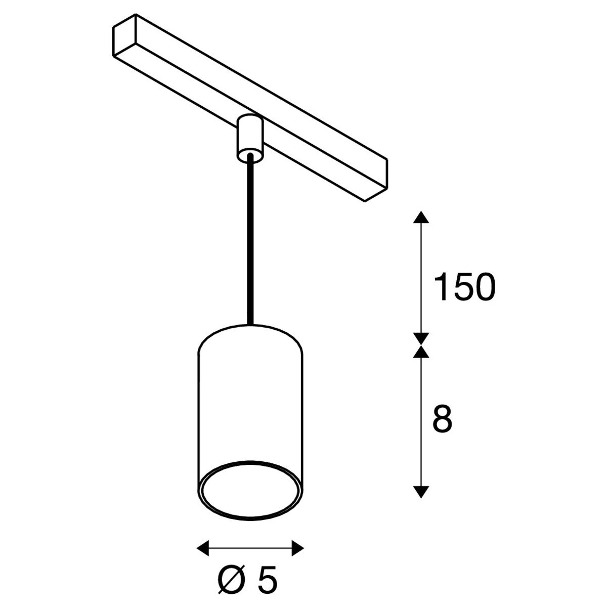 LA 1006797 NUMINOS® XS 48V TRACK DALI závěsné svítidlo, černá / chrom, 8,7W, 750lm, 4000K, CRI90, 20°. - BIG WHITE (SLV) (obrázek 6)