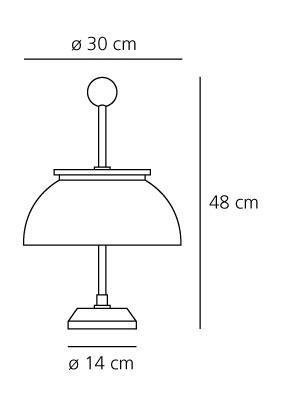 AR 0026010A Stolní lampa ALFA 2x28W E14,sklo, nikl, mramor, IP20, stmívač - ARTEMIDE (obrázek 3)