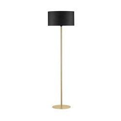 Obrázek pro produkt Stojací lampa SIBNIA LED E27 12W bez žárovky mosaz / černá látka 165cm - NOVALUCE