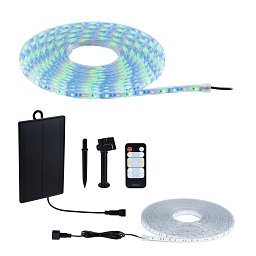 Obrázek pro produkt LED pásek solární vč. dálkový ovladač 10m IP44 3,8W 14lm/m 60 LEDs/m RGB - PAULMANN