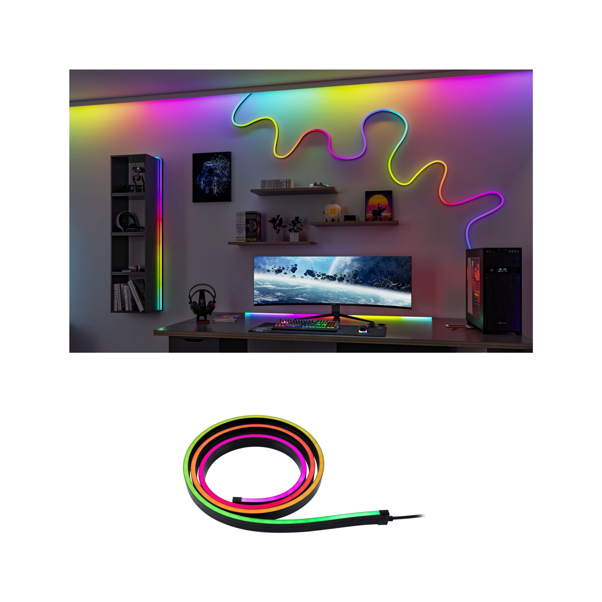P 79555 EntertainLED LED hadice Black Neon 1,5m 3W 84 LEDs/m RGB+ - PAULMANN