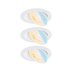 Obrázek pro produkt LED vestavné svítidlo White Select Aumus 3ks sada kruhové 105mm 90° 3x5W 230V stmívatelné 2700 - 6500K bílá - PAULMANN