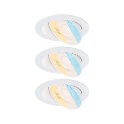 Obrázek pro produkt LED vestavné svítidlo White Select Aumus 3ks sada kruhové 105mm 90° 3x5W 230V stmívatelné 2700 - 6500K bílá - PAULMANN