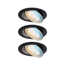 Obrázek pro produkt LED vestavné svítidlo White Select Aumus 3ks sada kruhové 105mm 90° 3x5W 230V stmívatelné 2700 - 6500K černá - PAULMANN