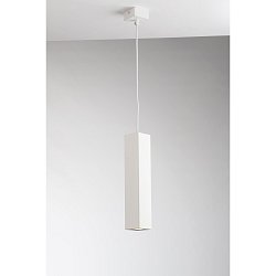 Obrázek pro produkt Závěsné svítidlo Fluke, hranaté, bílé, 1xGU10, 6x6x30 cm - FANEUROPE