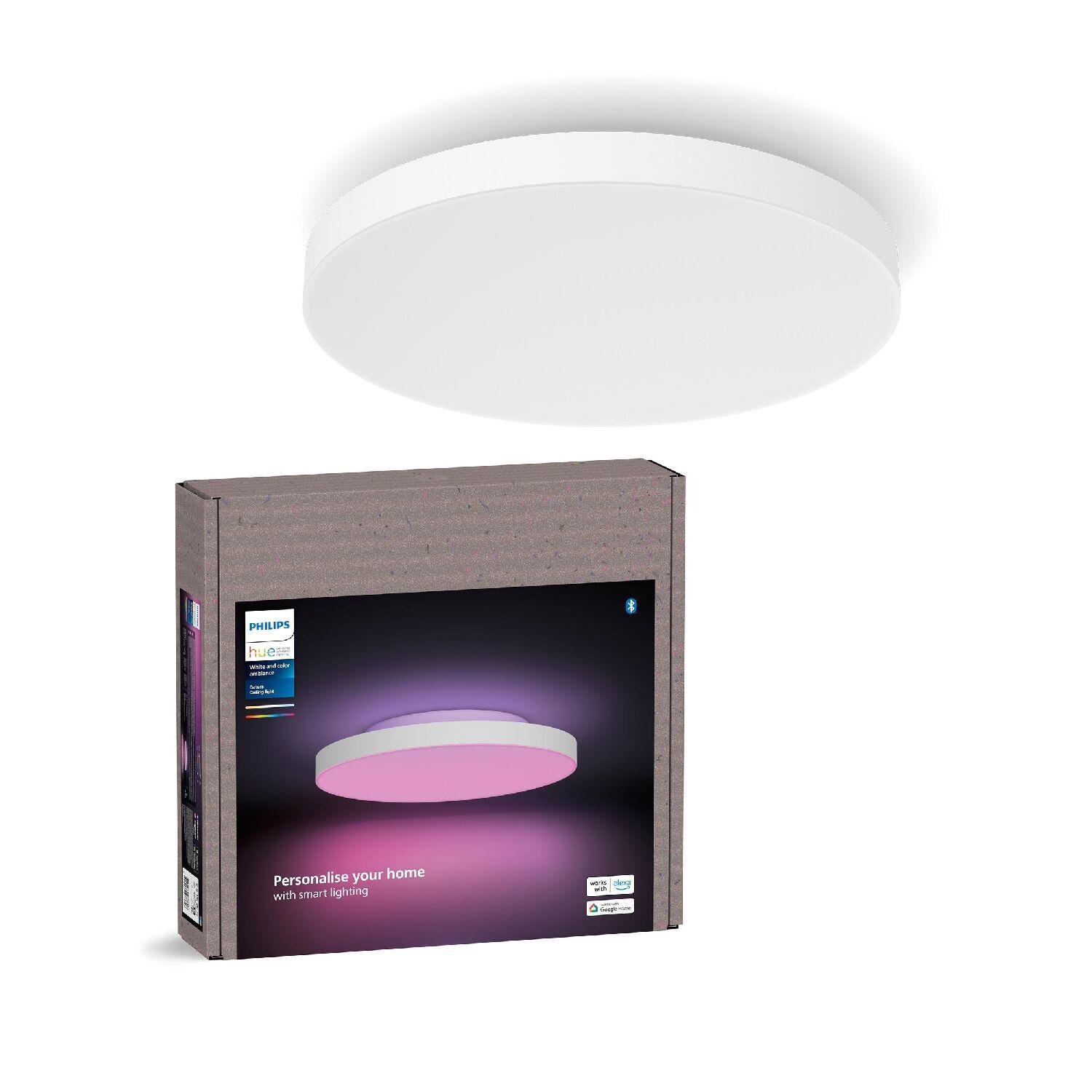 PH 8720169277618 Hue WACA Datura S stropní svítidlo LED 48W 3840lm 2000-6500K RGB 38,4cm kulaté IP20, bílé - PHILIPS