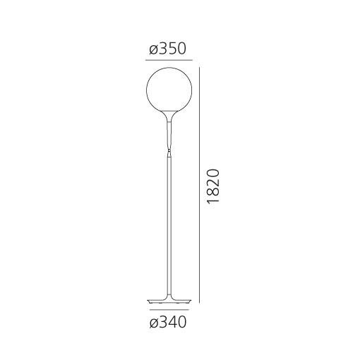 AR 1055010A Stojací lampa Castore 35 max. 150W stmívač, sklo, bílá - ARTEMIDE (obrázek 3)