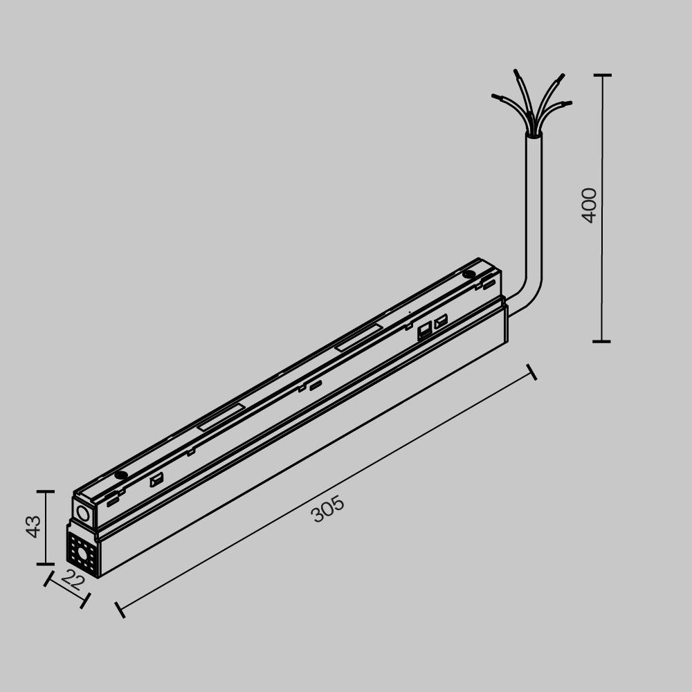 M TRA034DR-200W-DD-B-DE Vestavné napájení 48V 200W DALI černý hliník IP54 stmívatelné Exility - MAYTONI (obrázek 5)