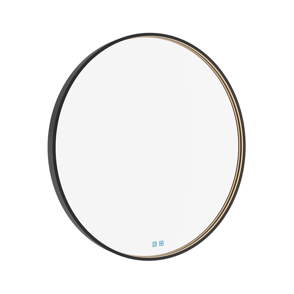 NIM ZPC 31003RVX-90 Černé kulaté LED zrcadlo 90cm se dvěma dotykovými senzory - NIMCO