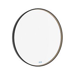 Obrázek pro produkt Černé kulaté LED zrcadlo 90cm se dvěma dotykovými senzory - NIMCO
