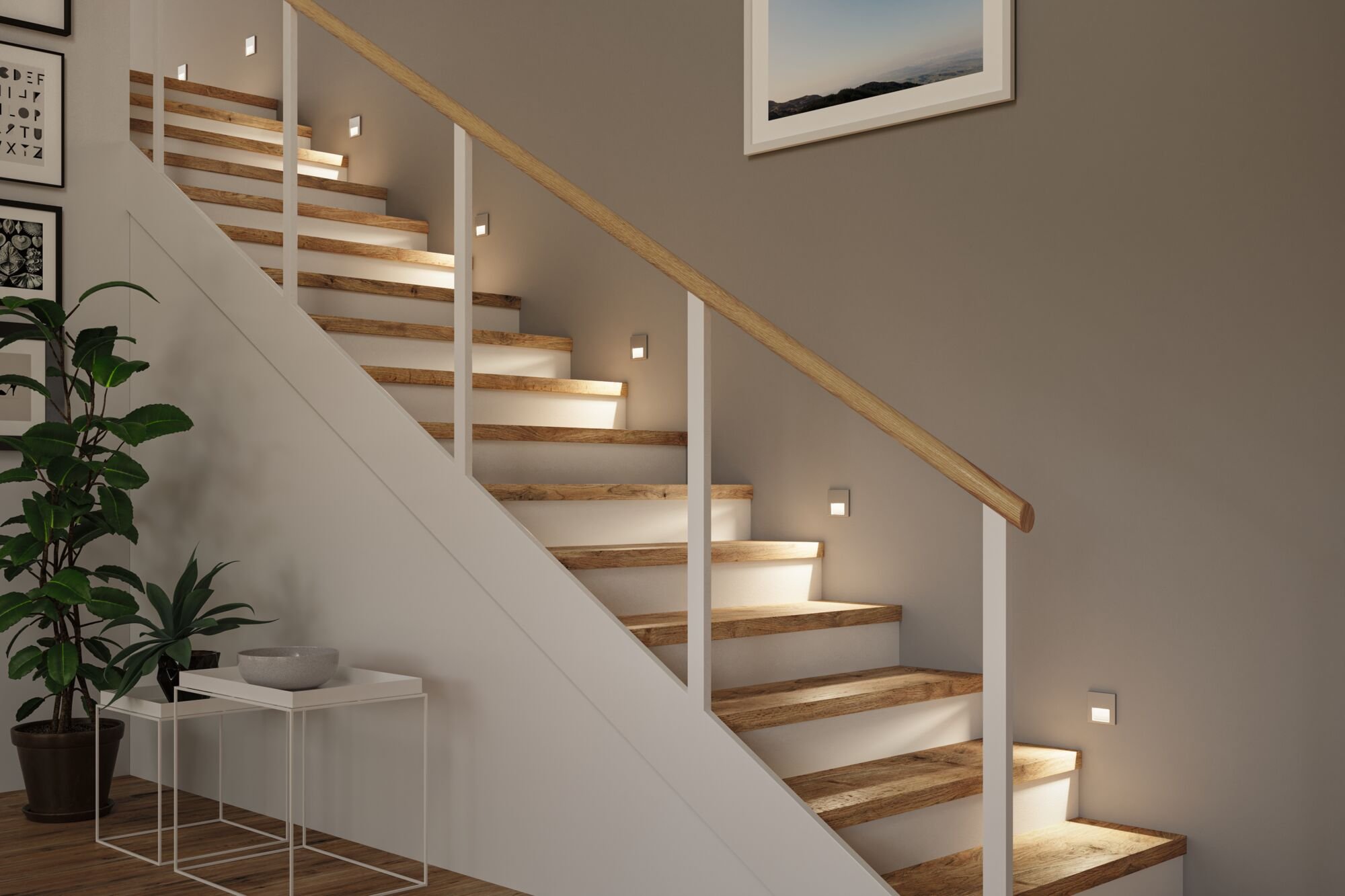 P 80000 LED vestavné svítidlo do zdi Tsaro hranaté 80x36mm 1W 230V 2700K matný chrom - PAULMANN (obrázek 3)
