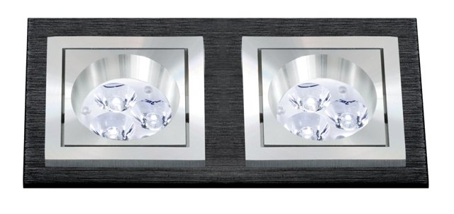 BPM 3068LED2.D40.3K Vestavné svítidlo Aluminio Negro, černá 2x 7W LED 230V - BPM