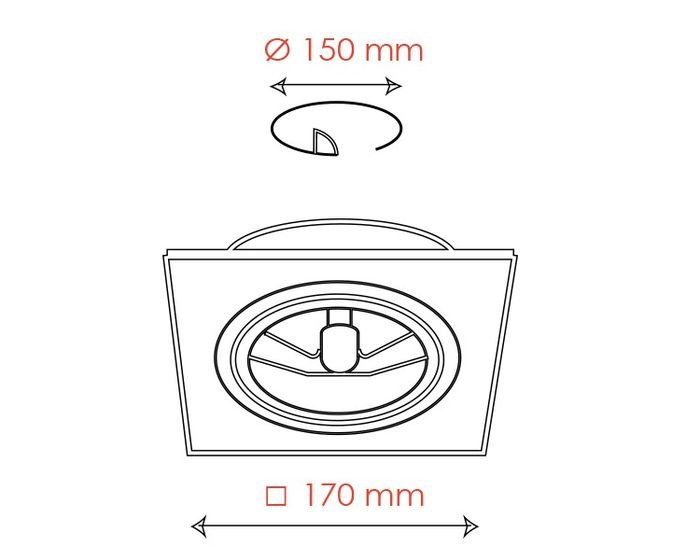 BPM 3071CDMR Vestavné svítidlo Aluminio Plata, kartáčovaný hliník 1x70W, 230V - BPM (obrázek 3)
