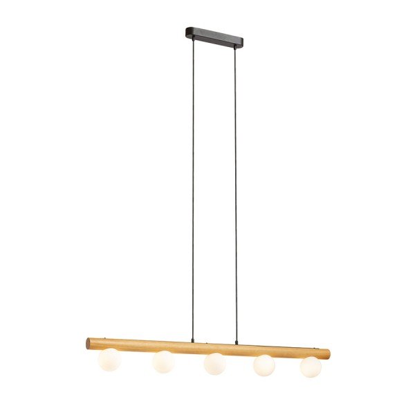 RED R14460 NOCTIS závěsná dřevo/opálové sklo 230V G9 5x7W - RED - DESIGN RENDL